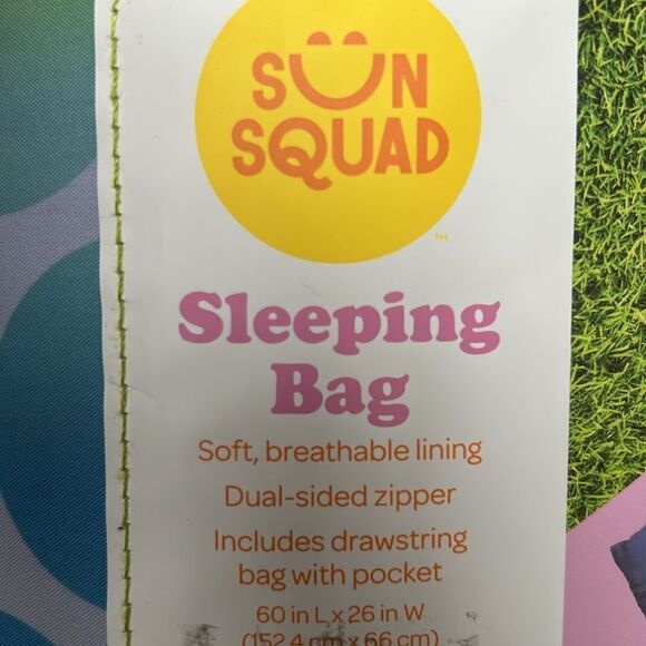 Sun Squad Kids' Printed Sleep Bag with Carrying Bag Stripe NWT - Picture 6 of 8